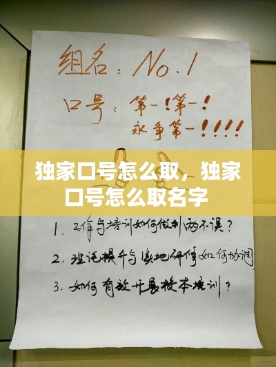 独家口号怎么取,独家口号怎么取名字