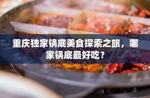 重庆独家锅底美食探索之旅,哪家锅底最好吃?