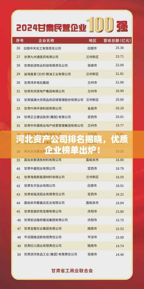 河北资产公司排名揭晓，优质企业榜单出炉！