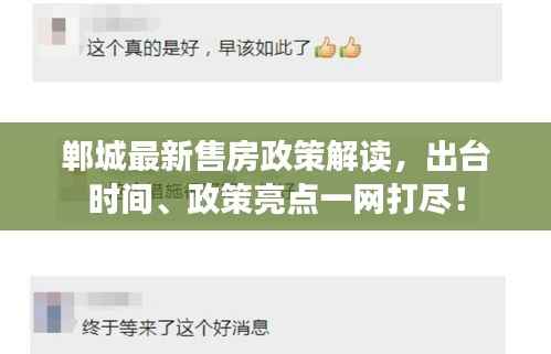 郸城最新售房政策解读,出台时间、政策亮点一网打尽!