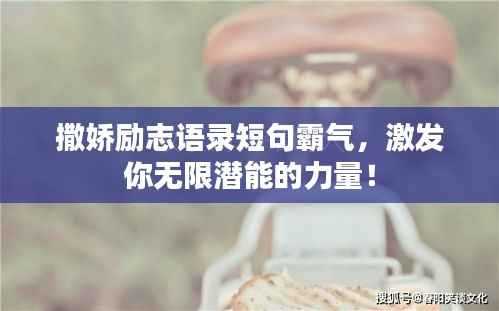 撒娇励志语录短句霸气,激发你无限潜能的力量!