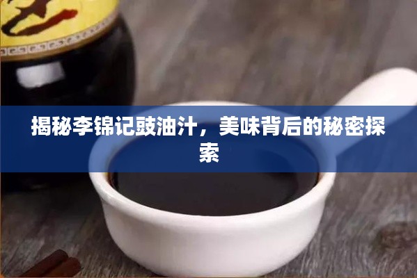 揭秘李锦记豉油汁,美味背后的秘密探索