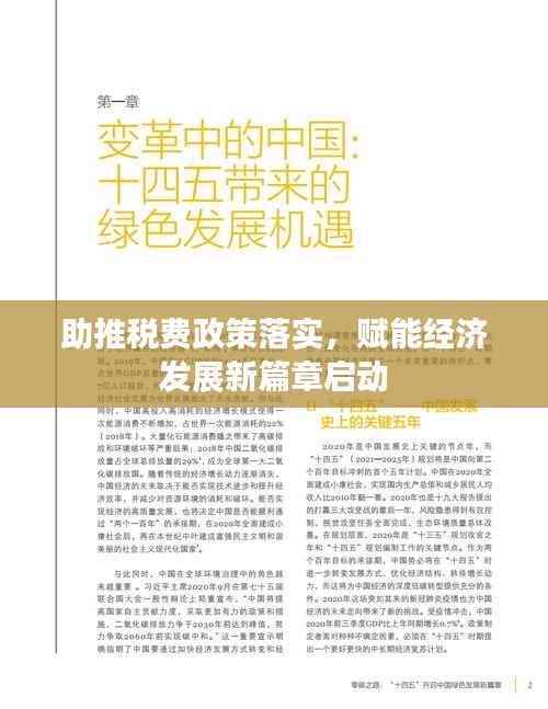 助推税费政策落实,赋能经济发展新篇章启动
