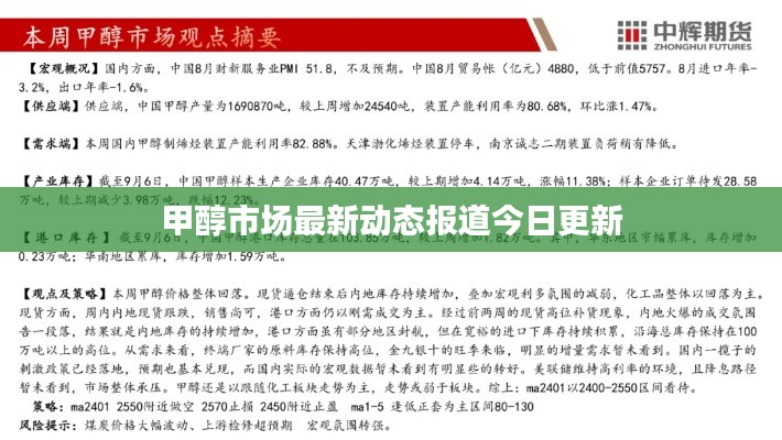 甲醇市场最新动态报道今日更新